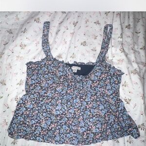Floral Blue and Pink Women's Top